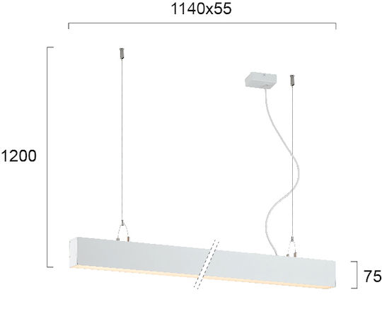 Viokef LED Γραμμικό Φωτιστικό Οροφής 39W Φυσικό Λευκό 114εκ.