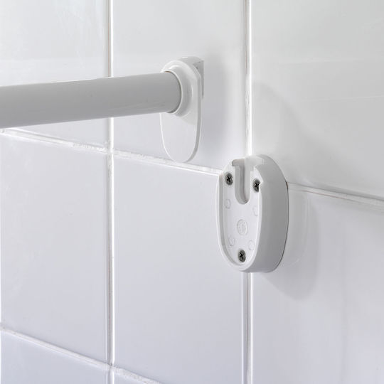 Wenko Bară Pliabilă pentru Perdea de Duș Semicirculară din Aluminiu Argintie 90 cm