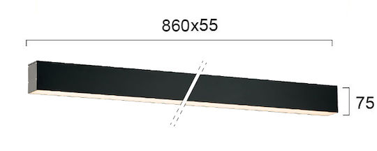 Viokef Direct+indirect LED Γραμμικό Φωτιστικό Τοίχου 31W Θερμό Λευκό 86εκ.