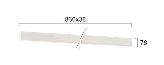 Viokef LED Γραμμικό Φωτιστικό Τοίχου 22W Φυσικό Λευκό 86εκ.