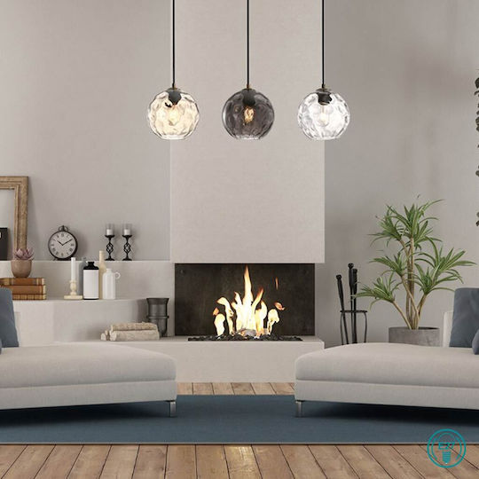 Sun Light Κρεμαστό Φωτιστικό Διάφανο Ράγα με Ντουί E27 65εκ.