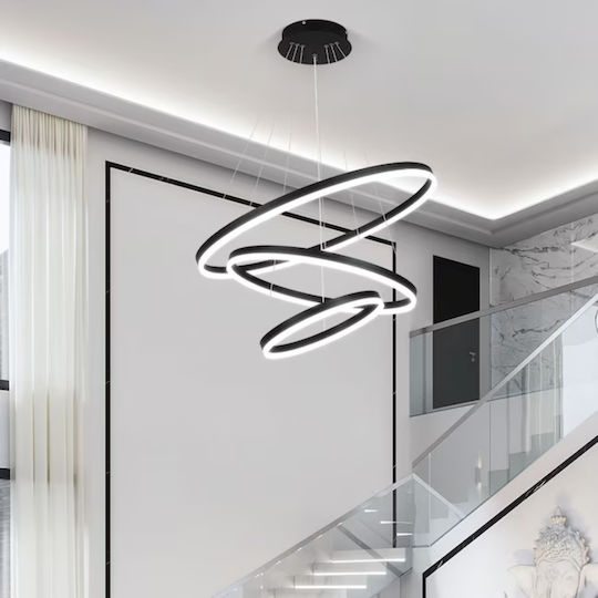 Lightplanet Lustră Negru LED cu Alb Natural Lumină