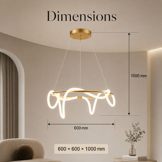 Lightplanet Lustră LED cu Alb Natural Lumină 60x60cm.