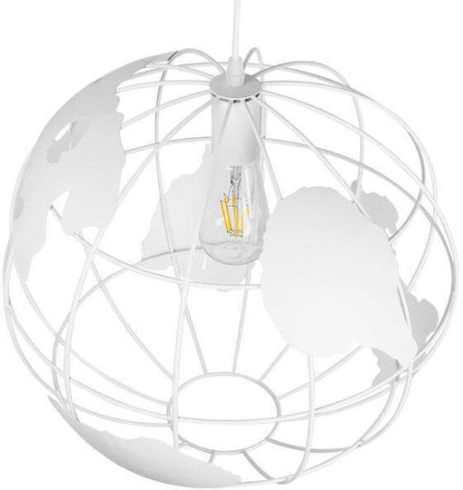 GloboStar Earth Lumini Suspendate Alb Cu Rețea Și Bază De Bec E27 40x40x40cm