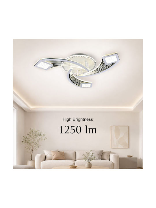 Lightplanet Plafonieră de Tavan Argintiu cu LED Integrat și Telecomandă