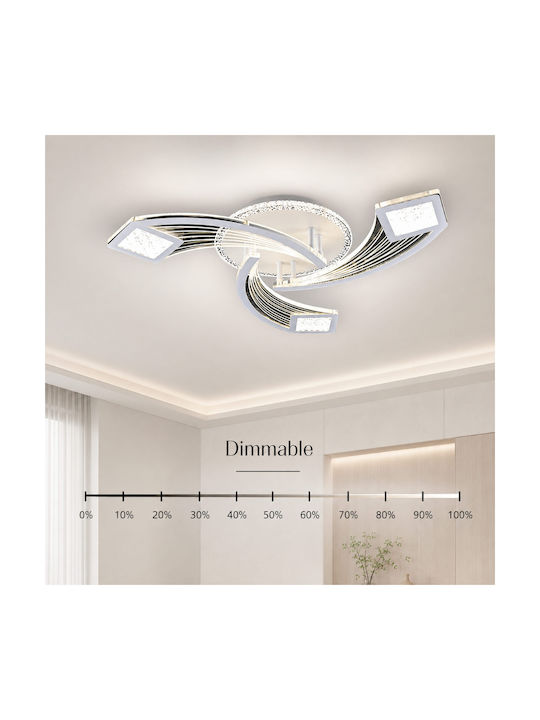 Lightplanet Plafonieră de Tavan Argintiu cu LED Integrat și Telecomandă