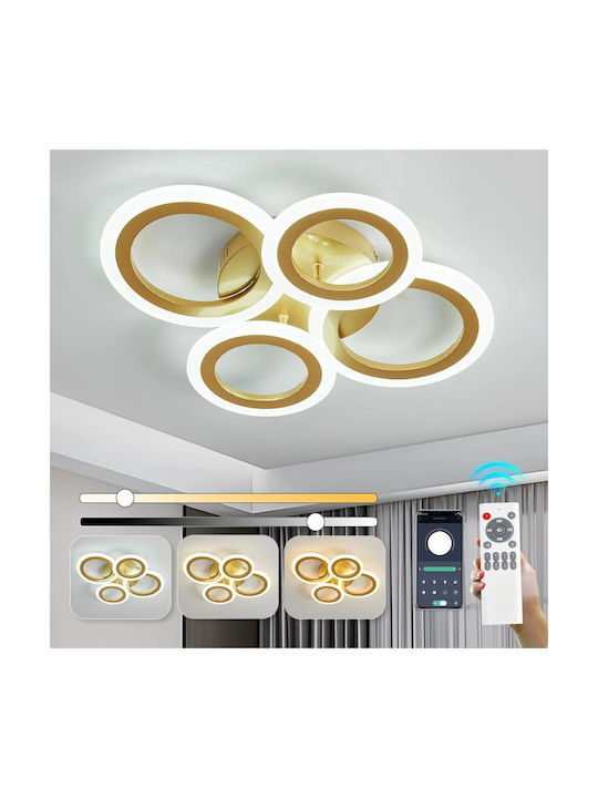 Lightplanet Plafonieră de Tavan Aurie cu LED Integrat și Telecomandă