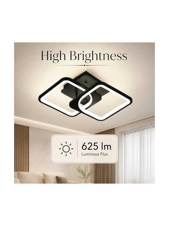 Lightplanet Plafonieră de Tavan 38buc Neagră cu LED Integrat și Telecomandă