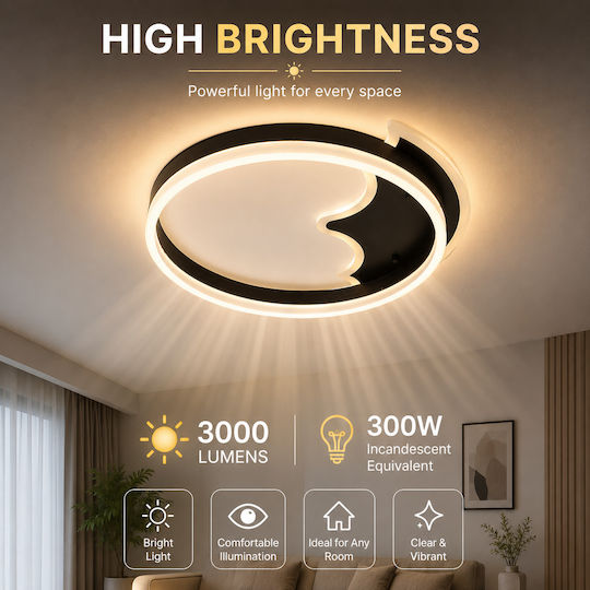 Lightplanet Deckenleuchte Gold mit Integrierter LED und Fernbedienung