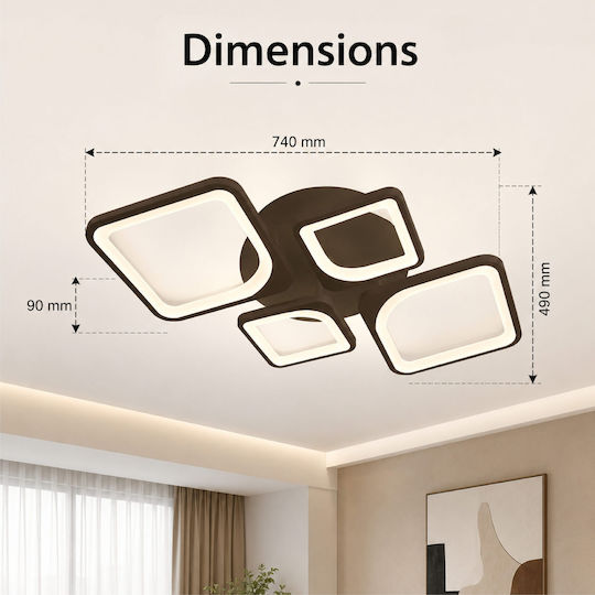 Lightplanet Smart Deckenleuchte Braun mit Integrierter LED und Fernbedienung