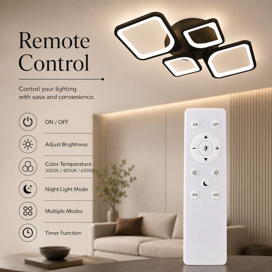 Lightplanet Smart Deckenleuchte Braun mit Integrierter LED und Fernbedienung