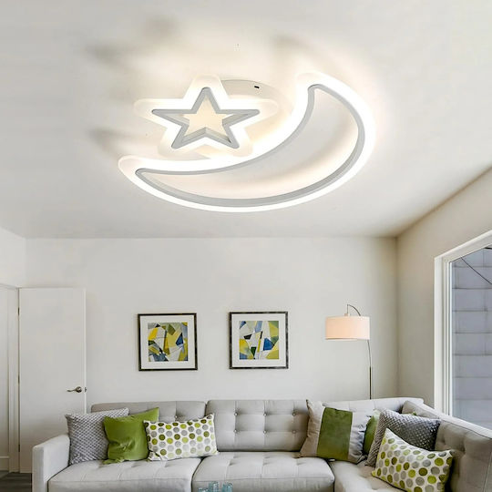 Lightplanet Πλαφονιέρα Οροφής Λευκή με Ενσωματωμένο LED και Τηλεχειριστήριο