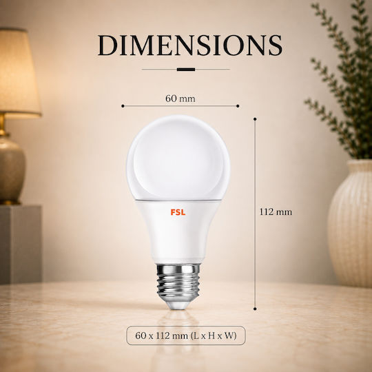 Lightplanet Bec LED 9W Pentru Bază De Bec E27 Și Formă A60 Alb Rece