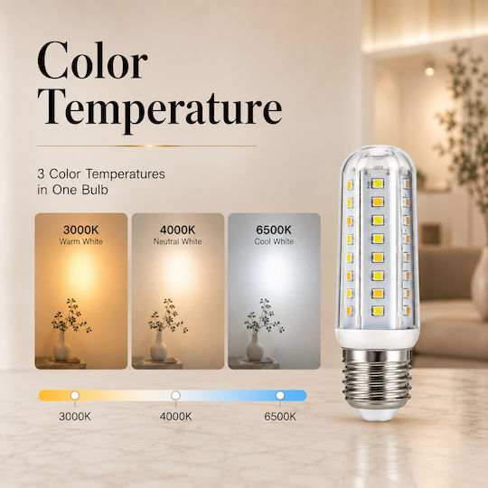 Lightplanet Bec LED 9W Pentru Dulie E27 și Formă T10