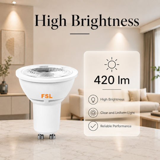 Lightplanet Bec Bec LED 5W Pentru Bază De Bec GU10 Alb Cald
