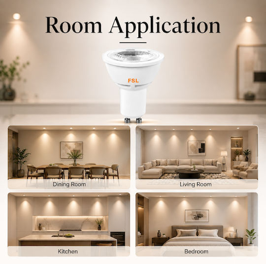 Lightplanet Bec Bec LED 5W Pentru Bază De Bec GU10 Alb Cald
