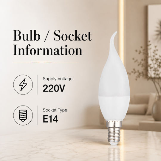 Lightplanet Bec LED 3W Pentru Bază De Bec E14 Alb Cald