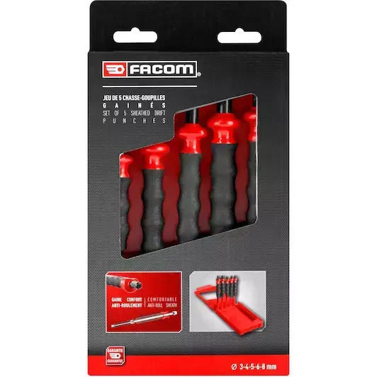 Facom Set Center Punches Insulated 5 Pieces Set Center Punches with Protective Handle 5 Pieces 249.GPB