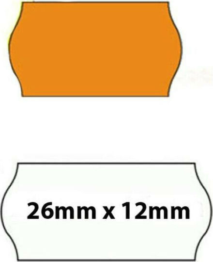 1000 Self-Adhesive Label Rolls for Label Printer Phosphorescent Orange 26x12mm 54pcs