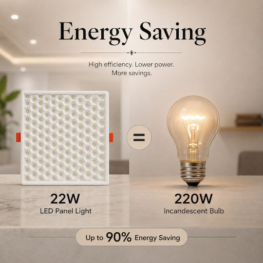 Lightplanet Încastrat Panou LED Putere 22W cu Alb Rece Lumini