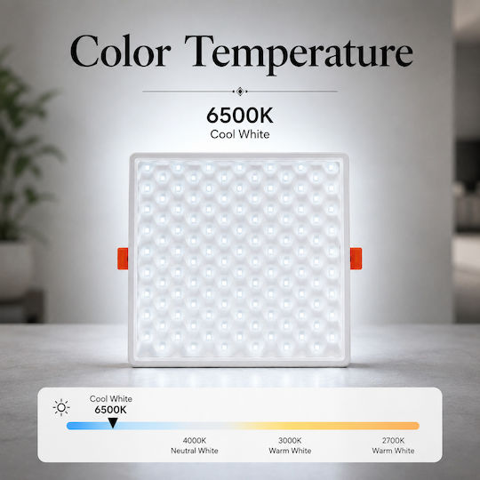 Lightplanet Încastrat Panou LED Putere 22W cu Alb Rece Lumini