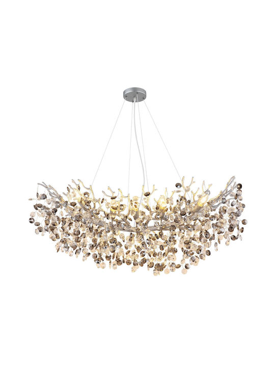 Globo Lighting Полилей с Кристали Сребрист 64138H3S