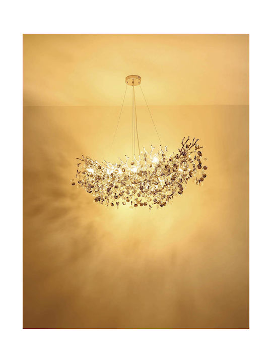 Globo Lighting Полилей с Кристали Сребрист 64138H3S