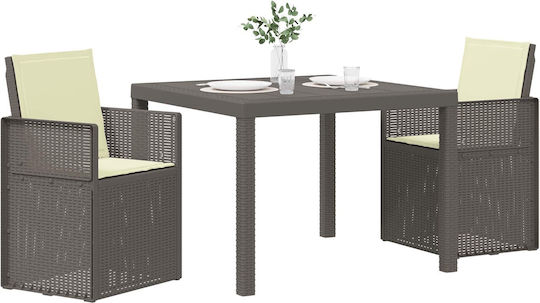 Set Sala De Mese Pentru Exterior Deschis 3 Piese Cu Perne