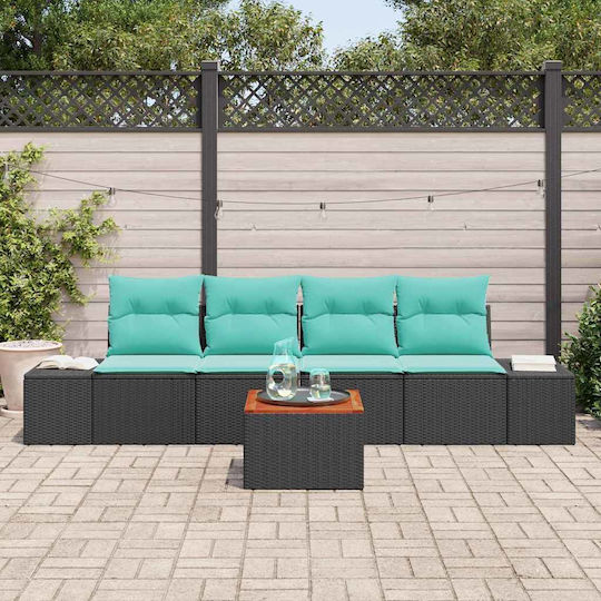 Garden & Outdoor Furniture Sets Living Room Set 5 Pieces Turquoise with Pillows