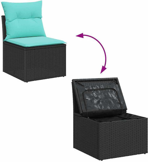 Garten- und Outdoor-Möbelsets Wohnbereich 9 Stück Türkis mit Kissen