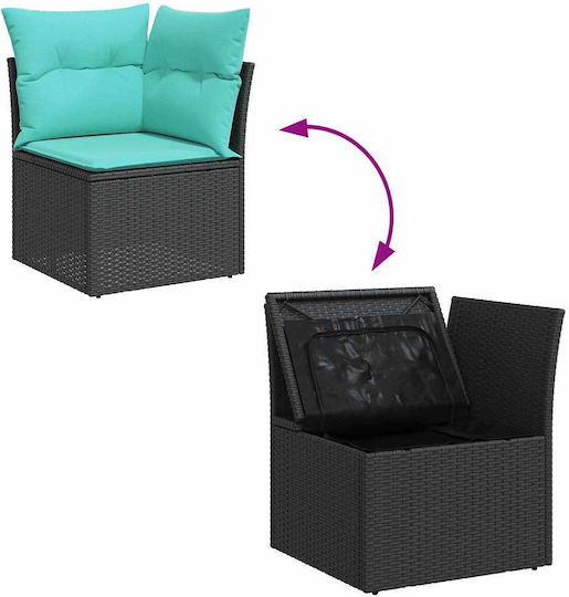 Garten- und Outdoor-Möbelsets Wohnbereich 9 Stück Türkis mit Kissen