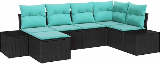 Garden & Outdoor Furniture Sets Living Room Set 6 Pieces Turquoise with Pillows