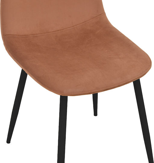Bella Scaun de Dining Catifea Roz Prăfuit 43.5x52x89cm