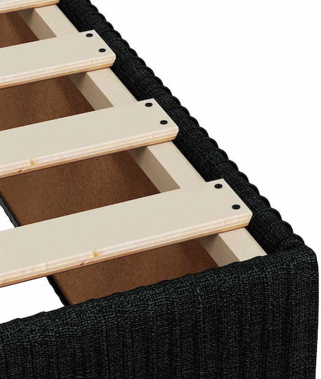 vidaXL Einzelbett Mit Stoff Schwarz Mit Lattenrost & Matratze 90x200cm