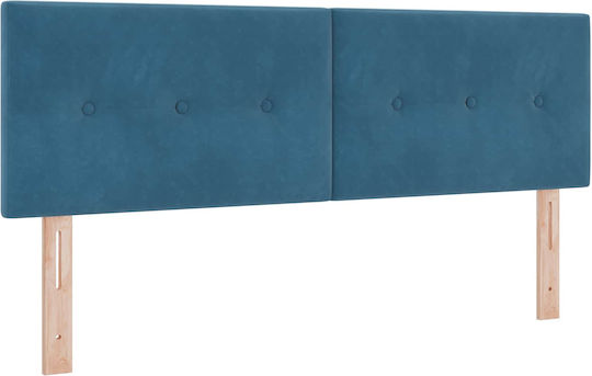 Doppelbett Mit Samt Dunkelblau Mit Lattenrost & Matratze 140x190cm