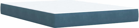 Doppelbett Mit Samt Dunkelblau Mit Lattenrost & Matratze 140x190cm