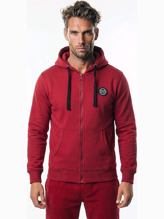 Burgundische Sweatshirts für Herren mit Kapuze