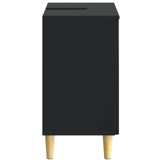 vidaXL Badezimmer Waschtisch-Einheiten Ohne Waschbecken M59.5xB31.5xH59cm Schwarz
