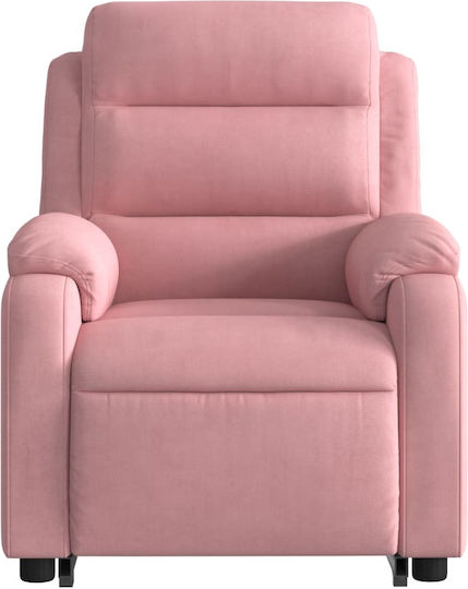 Relax Sessel mit Fußhocker Samt Rosa 75x92.5x100cm
