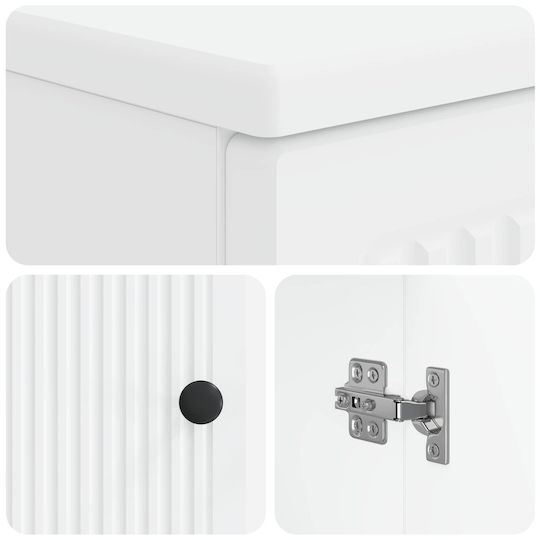 vidaXL Badezimmer Waschtisch-Einheit ohne Waschbecken M59.5xB31.5xH59cm Weiß