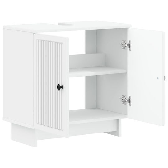 vidaXL Badezimmer Waschtisch-Einheit ohne Waschbecken M59.5xB31.5xH59cm Weiß