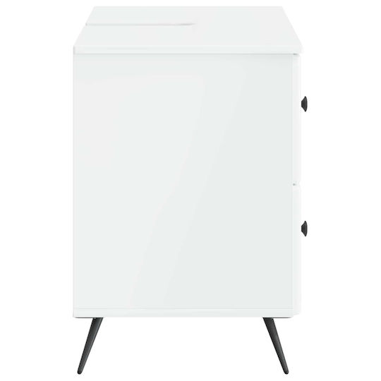 vidaXL Badezimmer Waschtisch-Einheit M82xB41xH59cm Weiß