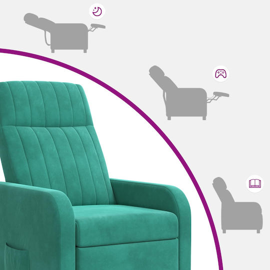 Scaun De Relax Velur Turcoaz 66x95x100cm