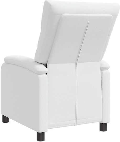 Πολυθρόνα Relax από Δερματίνη Λευκό 66x95x100cm