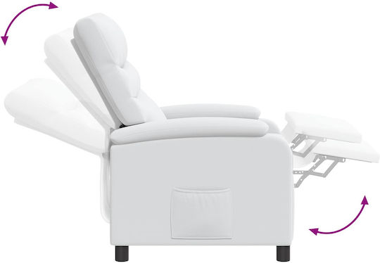 Πολυθρόνα Relax από Δερματίνη Λευκό 66x95x100cm