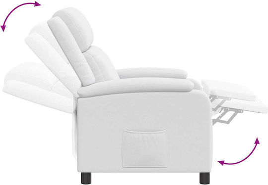 Πολυθρόνα Relax από Δερματίνη Λευκό 66x95x100cm