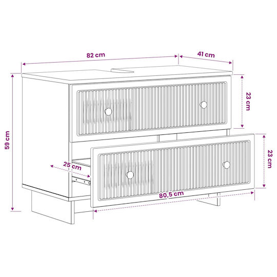 vidaXL Bathroom Vanity Unit without Sink W82xD41xH59cm White