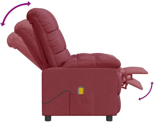 Relax Sessel Friseurwaschbecken mit Fußhocker Burgundisch 74x99x102cm
