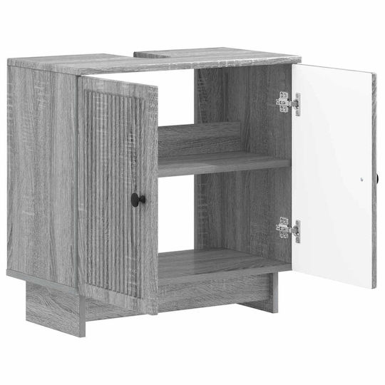 vidaXL Badezimmer Waschtisch-Einheit Ohne Waschbecken M59.5xB31.5xH59cm Grau
