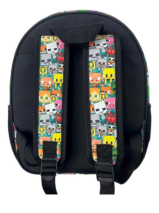 Gim Minecraft Metro Art 2 School Backpack Kindergarten with Water Bottle Holder Multicolour 12lt 15 x 3 x 25cm
